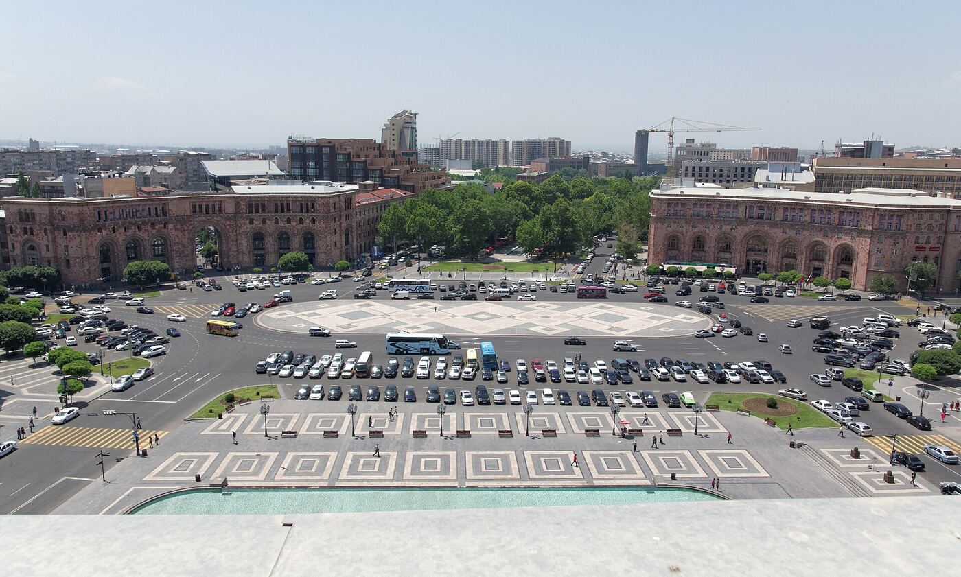 Republic Square in the centre of Yerevan, Armenia